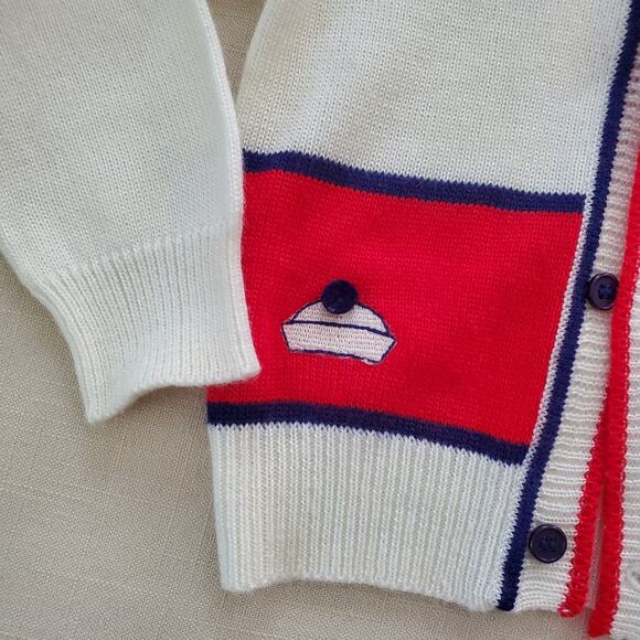 Vintage Sailor Knit Cardigan 4t *missing button - Picture 2 of 7